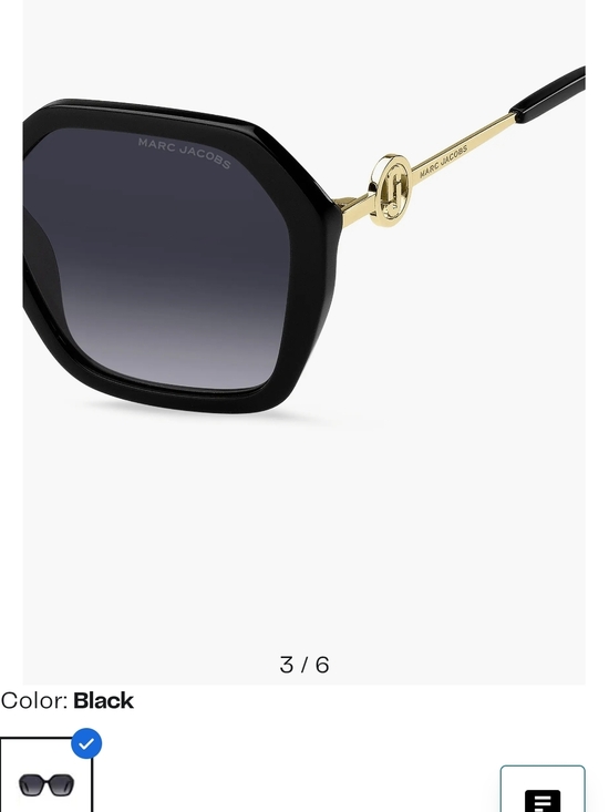 Marc Jacobs Black Oversized Geometric Sunglasses main image 6